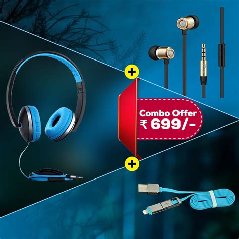 Best Combo Offer PTron Rebel, Unison Headphones & 2 in 1 USB To Micro ...