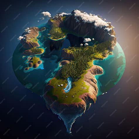 Premium Photo | Fiction or comic of continent with natural geography ...