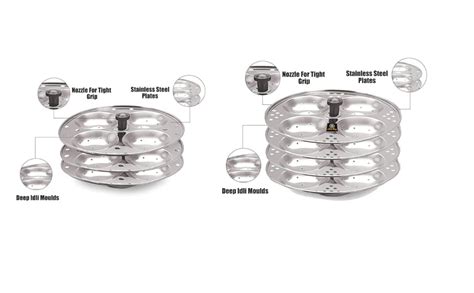MR Worldshop Stainless Steel Non Stick Idli Plates, Idli Maker, Idli ...