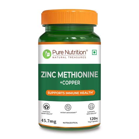 Pure Nutrition Zinc Methionine Veg Capsules