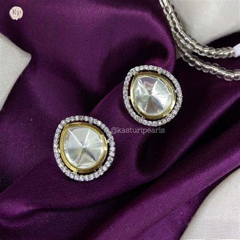 Mishi uncut polki kundan stud – Kasturi pearls