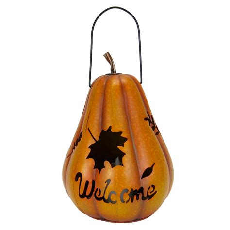 Honeybloom Metal Pumpkin LED Lantern 12in | At Home