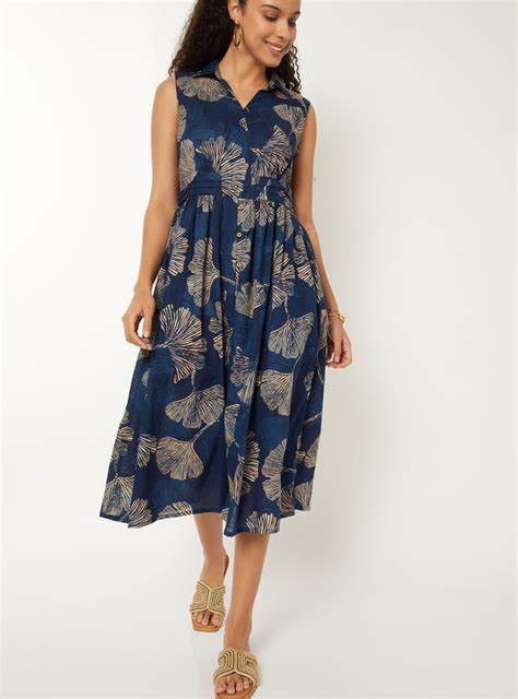 Buy Women Printed A-line Midi Dress Online at just Rs. 999.0 ...