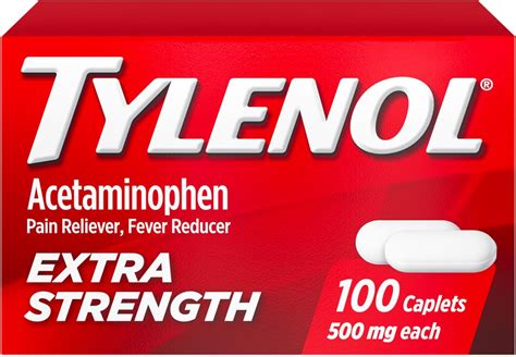 Amazon.com: Tylenol Extra Strength Pain Relief Pills, Acetaminophen 500mg Caplets, Pain Reliever ...