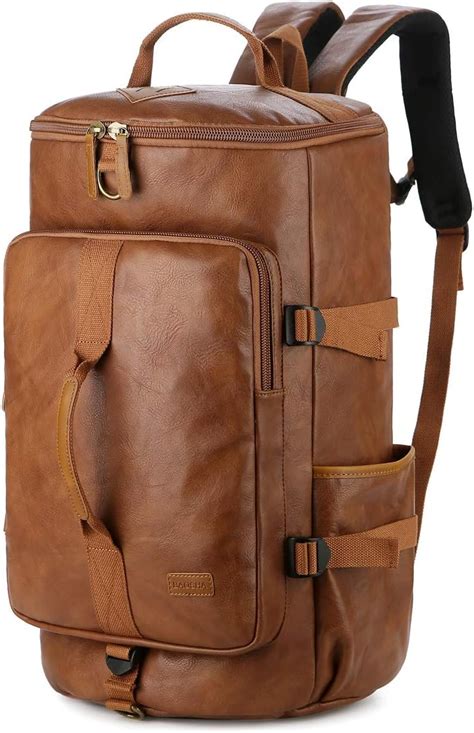 BAOSHA Men's Leather Weekender Travel Backpack India | Ubuy