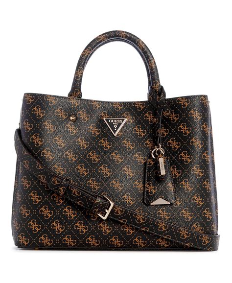 Buy GUESS Women Polyester Stylish Meridian Satchel Bag (Brown) at Amazon.in