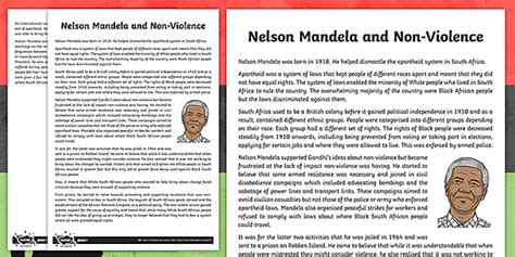 Nelson Mandela and Non-Violence Information Sheet