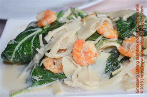 Ginataang Labong with Saluyot (Bamboo Shoots in Coconut Milk with Jute ...