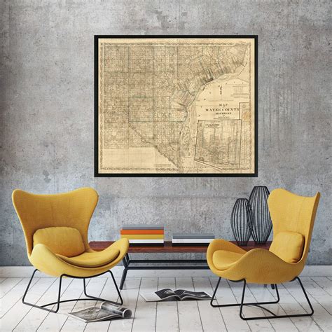 Map Posters For Wall Us Detroit Map Map Of Detroit | Desertcart INDIA