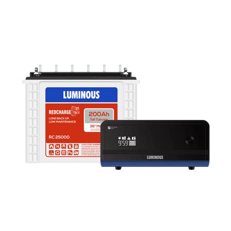 Luminous Combo (Zelio 1100 Pure sinewave Inverter + Luminous RC25000 ...