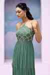 Buy Blue Georgette, Satin Beads, Sihana Cloud Pattern Anarkali With ...