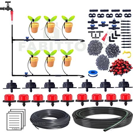 FABITTO™ Drip Irrigation kit for Home Garden 120 Plants Automatic ...