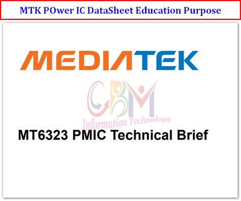 MTK CPU IC Datasheet MT6323 PDF Download