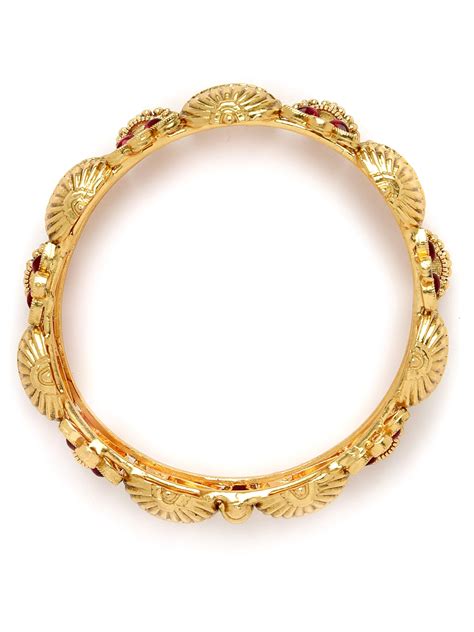 Karatcart Set of 2 Gold Plated Bride Doli and Kalash Design Bangles fo