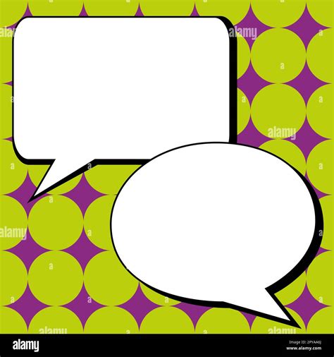Two big white empty speech bubbles for text. Square and oval dialog ...