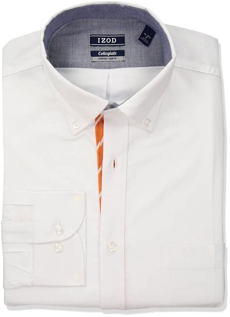IZOD Men's Dress Shirt Slim Fit Collegiate Stretch Solid | Mens shirt ...
