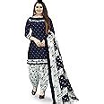 Rajnandini Women's Navy Blue Cotton Printed Unstitched Salwar Suit ...
