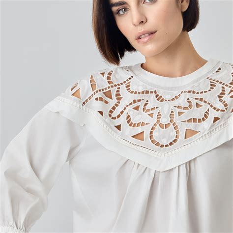 Blouse In Organic Cotton Poplin With English Embroidery – Sacoor ...