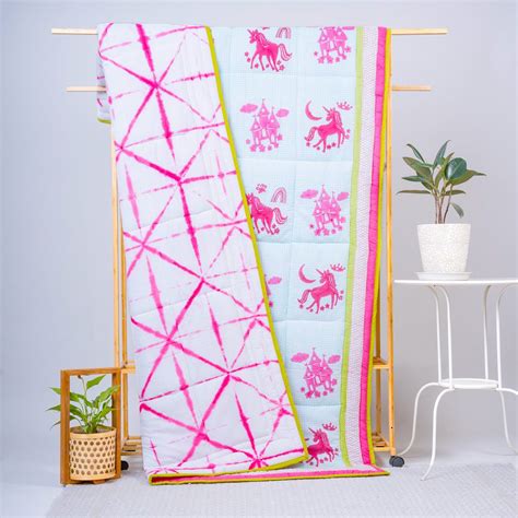 Gudgoodie Premium Cotton Muslin AC Quilt Blanket- Magical Unicorns ...