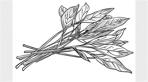 Premium Photo | A outline drawing of a Water spinach vegetable for kids ...