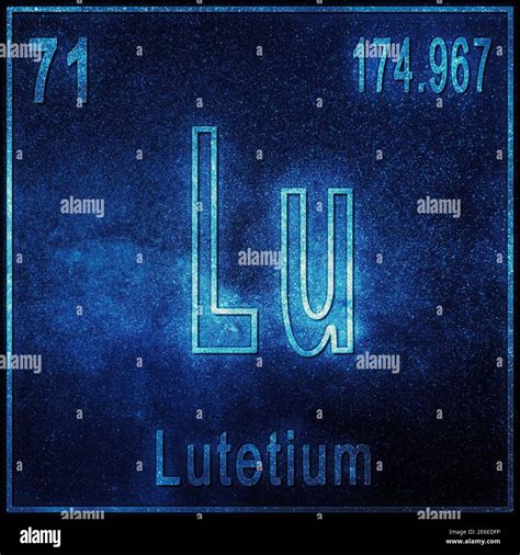 Lutetium chemical element, Sign with atomic number and atomic weight, Periodic Table Element ...
