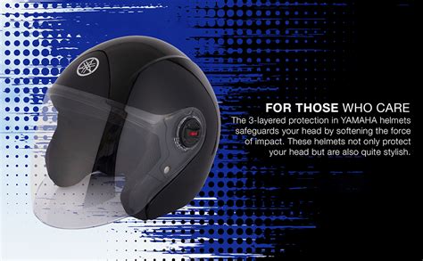 Yamaha YR6 Half Face Helmet (Gloss Black, Size L) Y6AYR6GB0L16 : Amazon ...