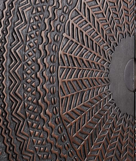 Ancestors Carved Cabinet - Hand Carved Mango Wood Storage India ...