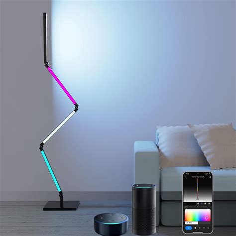 Ivy Bronx Corner Floor Lamp, Led Corner Lamp With Diy Shape, Rgb Floor ...