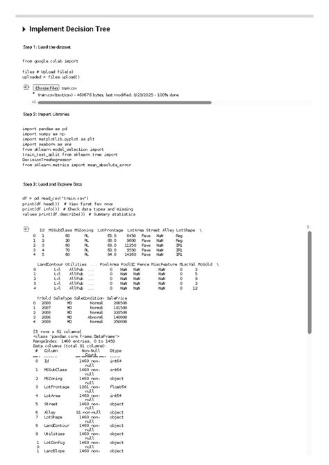 Decision tree implementation and data exploration (CC) - Studocu