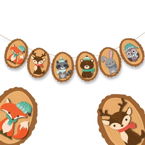 WOODLAND CREATURES BANNER - Woodland creatures baby shower Woodland ...