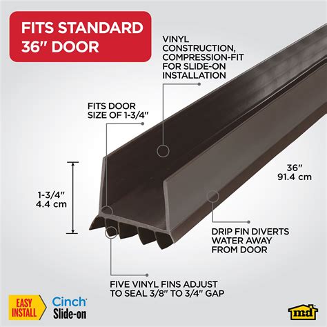 Vinyl CINCH® U-Shape Slide-On Under Door Seal - M-D Building Products