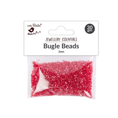 Bugle Beads Ruby red 3mm 30g – Itsy Bitsy