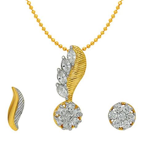 Send Mahi Mismatched Gold and Rhodium plated White Round and Marquise ...