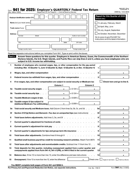 Image result for Form 941 Printable Form