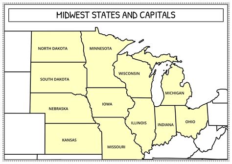 11 Midwest Region States And Capitals Worksheets - Free PDF at ...