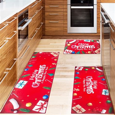 Amazon.com: MATBAR Christmas Kitchen Rugs Sets of 3 Non Slip Washable ...