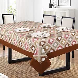 Shades of Life Brown 6 Seater Table Cover with Rhombus Print (60 * 90 ...