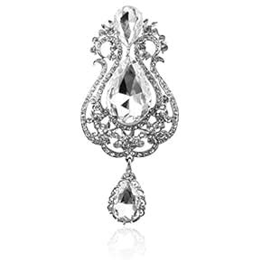 Buy Rare Women Girls Ladies Large Crystal Waterdrop Rhinestone Brooch ...