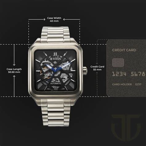 Buy Online Titan Shaped Automatics Anthracite Dial Grey Stainless Steel ...