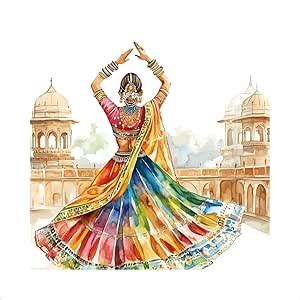 1x1 Ft Traditional Indian Dancer Vinyl Wall Sticker – Colorful ...