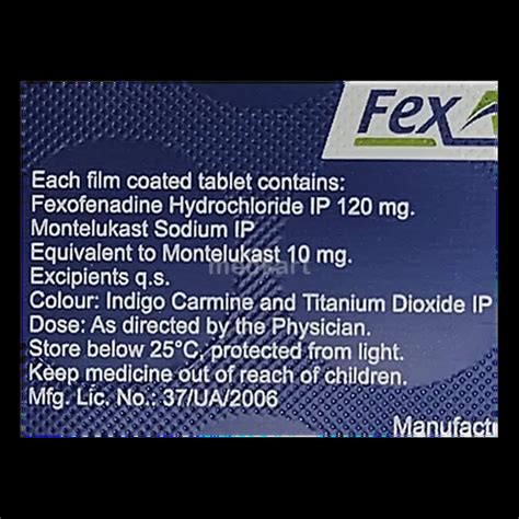 Buy Fexair M Tablet 10s Online at Best Price | Medkart