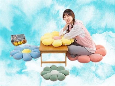 Buy RVA Flower Pillow Flower Shape Cushion Cute Seating Pad Sunflower ...