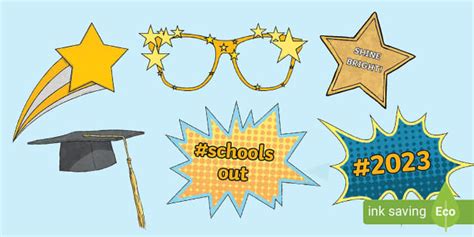 Year 6 Graduation Photo Booth Props (teacher made) - Twinkl