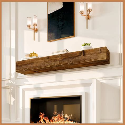 Amazon.com: Avana Rustic Fireplace Mantle Shelf 60 Inches - Handcrafted ...