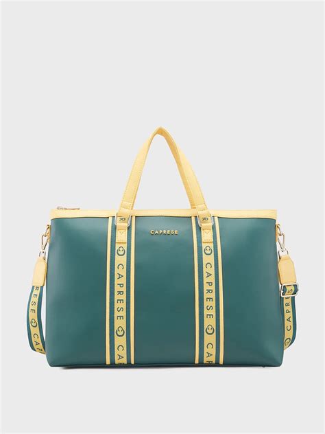 Buy Caprese Trinity Large Dark Green Laptop Bag @ 1899 | Caprese Bags