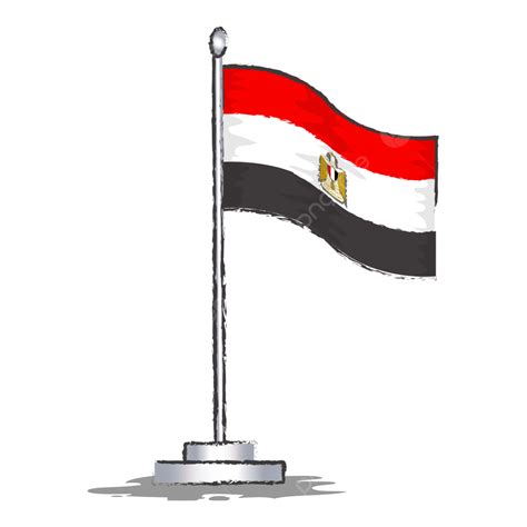 Egypt Flag Vector Illustration, Egypt Flag, Symbol, National PNG and Vector with Transparent ...