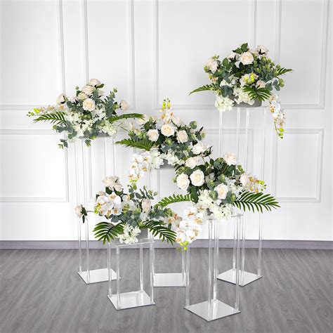 48" tall Acrylic Flower Stand Column Vase - ClearDefault Title | Floor ...
