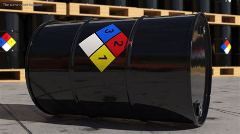 Chemical Barrel with NFPA 704 Diamond 3D | 3D Molier International