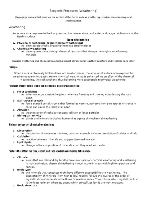 Concept Map of Exogenic Process 的图像结果