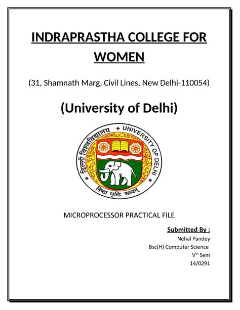 14029 270 028 - INDRAPRASTHA COLLEGE FOR WOMEN (31, Shamnath Marg ...